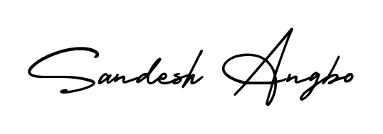 Create a personalized artistic stamp with Sandesh Angbo in AmerikaSignatureDemo-Regular font. Perfect for visual artists, designers, and influencers. Sandesh Angbo signature style 3 images and pictures png