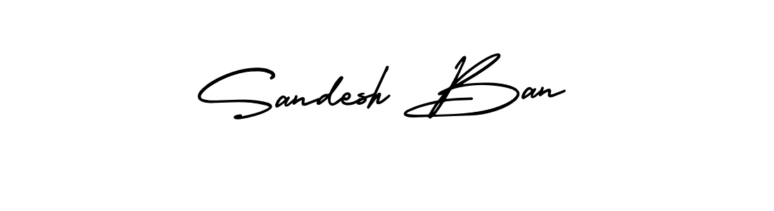 AmerikaSignatureDemo-Regular is a professional signature style that is perfect for those who want to add a touch of class to their signature. It is also a great choice for those who want to make their signature more unique. Get Sandesh Ban name to fancy signature for free. Sandesh Ban signature style 3 images and pictures png