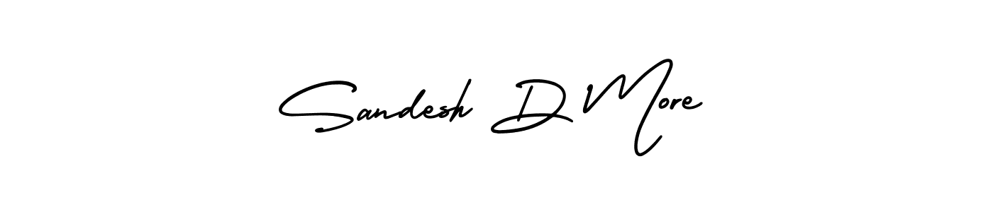 You should practise on your own different ways (AmerikaSignatureDemo-Regular) to write your name (Sandesh D More) in signature. don't let someone else do it for you. Sandesh D More signature style 3 images and pictures png