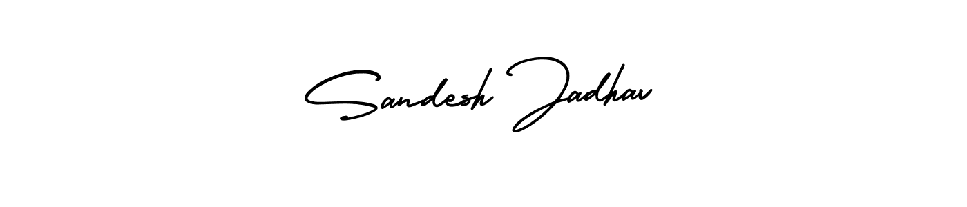 The best way (AmerikaSignatureDemo-Regular) to make a short signature is to pick only two or three words in your name. The name Sandesh Jadhav include a total of six letters. For converting this name. Sandesh Jadhav signature style 3 images and pictures png