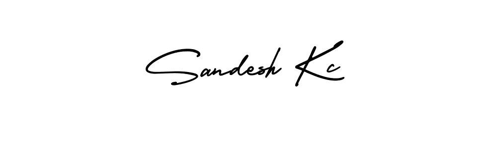 Create a beautiful signature design for name Sandesh Kc. With this signature (AmerikaSignatureDemo-Regular) fonts, you can make a handwritten signature for free. Sandesh Kc signature style 3 images and pictures png