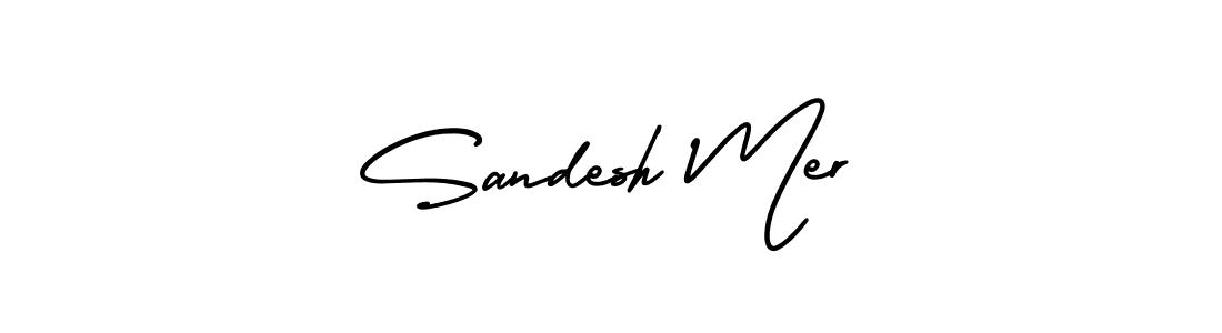 Also You can easily find your signature by using the search form. We will create Sandesh Mer name handwritten signature images for you free of cost using AmerikaSignatureDemo-Regular sign style. Sandesh Mer signature style 3 images and pictures png