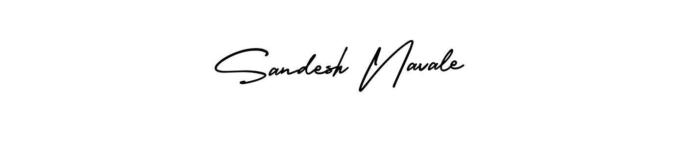 Design your own signature with our free online signature maker. With this signature software, you can create a handwritten (AmerikaSignatureDemo-Regular) signature for name Sandesh Navale. Sandesh Navale signature style 3 images and pictures png