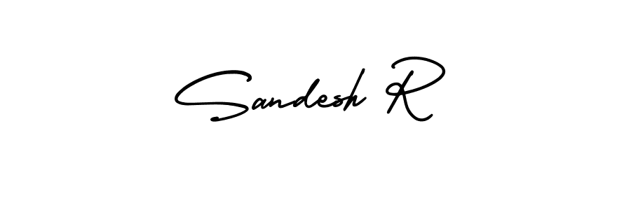 Use a signature maker to create a handwritten signature online. With this signature software, you can design (AmerikaSignatureDemo-Regular) your own signature for name Sandesh R. Sandesh R signature style 3 images and pictures png