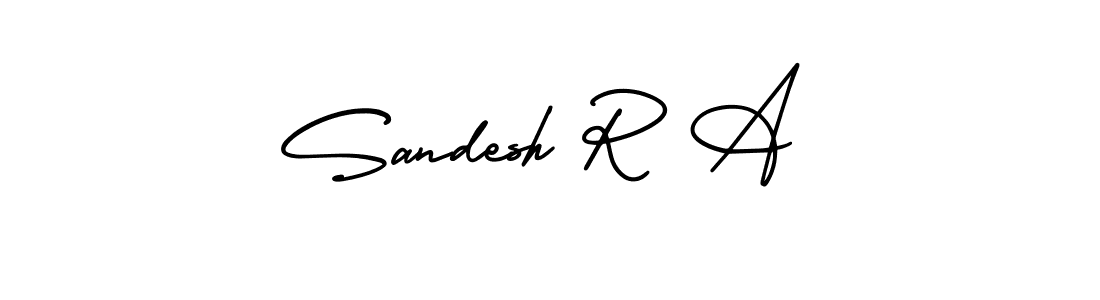 Create a beautiful signature design for name Sandesh R A. With this signature (AmerikaSignatureDemo-Regular) fonts, you can make a handwritten signature for free. Sandesh R A signature style 3 images and pictures png