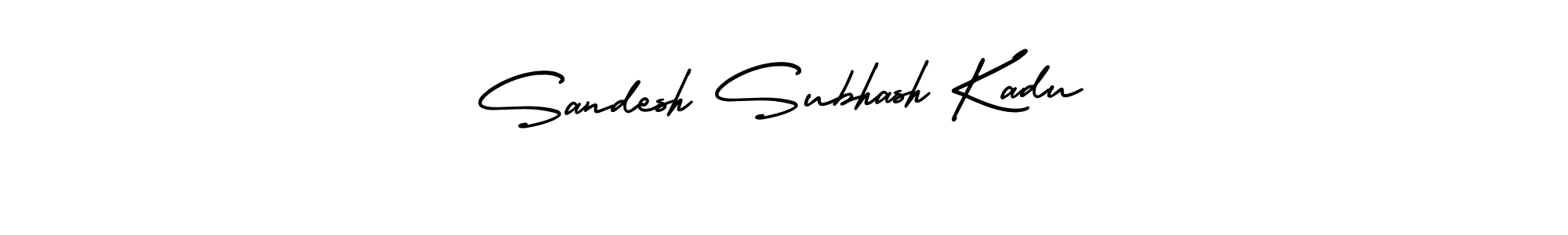 if you are searching for the best signature style for your name Sandesh Subhash Kadu. so please give up your signature search. here we have designed multiple signature styles  using AmerikaSignatureDemo-Regular. Sandesh Subhash Kadu signature style 3 images and pictures png