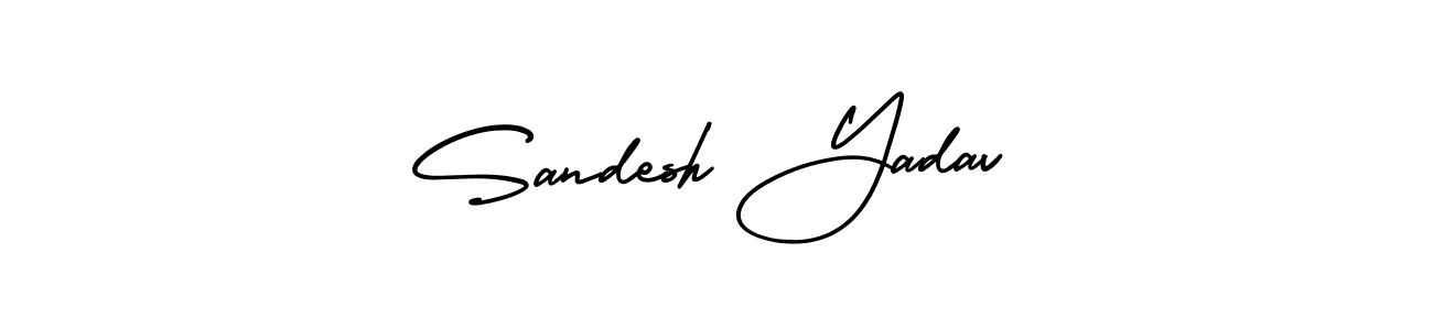 This is the best signature style for the Sandesh Yadav name. Also you like these signature font (AmerikaSignatureDemo-Regular). Mix name signature. Sandesh Yadav signature style 3 images and pictures png