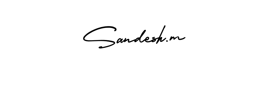 Sandesh.m stylish signature style. Best Handwritten Sign (AmerikaSignatureDemo-Regular) for my name. Handwritten Signature Collection Ideas for my name Sandesh.m. Sandesh.m signature style 3 images and pictures png