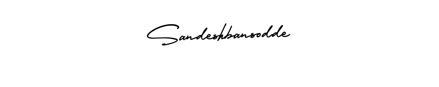 Similarly AmerikaSignatureDemo-Regular is the best handwritten signature design. Signature creator online .You can use it as an online autograph creator for name Sandeshbansodde. Sandeshbansodde signature style 3 images and pictures png