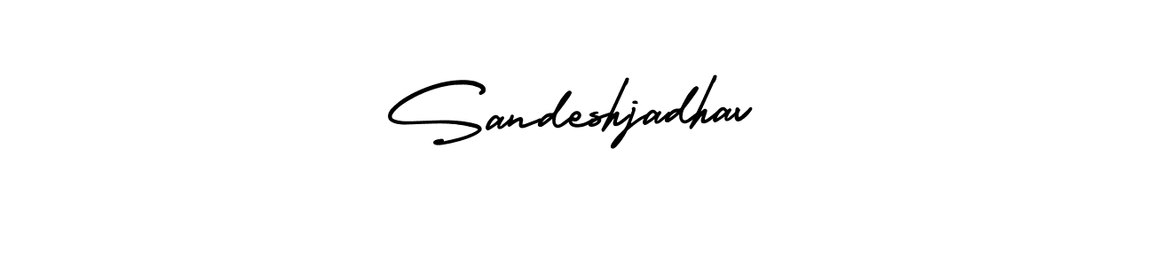 How to Draw Sandeshjadhav signature style? AmerikaSignatureDemo-Regular is a latest design signature styles for name Sandeshjadhav. Sandeshjadhav signature style 3 images and pictures png