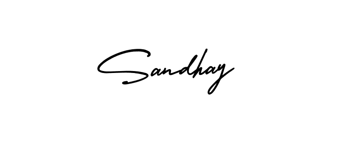 You should practise on your own different ways (AmerikaSignatureDemo-Regular) to write your name (Sandhay) in signature. don't let someone else do it for you. Sandhay signature style 3 images and pictures png