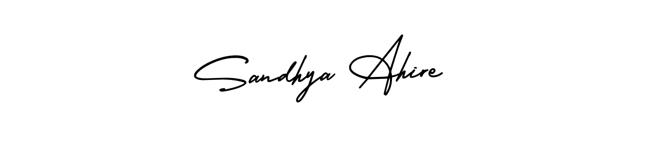 How to make Sandhya Ahire name signature. Use AmerikaSignatureDemo-Regular style for creating short signs online. This is the latest handwritten sign. Sandhya Ahire signature style 3 images and pictures png
