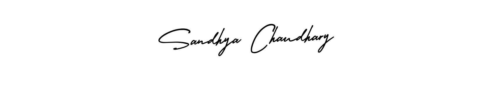 You should practise on your own different ways (AmerikaSignatureDemo-Regular) to write your name (Sandhya Chaudhary) in signature. don't let someone else do it for you. Sandhya Chaudhary signature style 3 images and pictures png