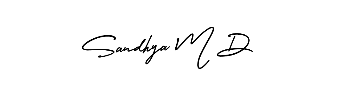 AmerikaSignatureDemo-Regular is a professional signature style that is perfect for those who want to add a touch of class to their signature. It is also a great choice for those who want to make their signature more unique. Get Sandhya M D name to fancy signature for free. Sandhya M D signature style 3 images and pictures png