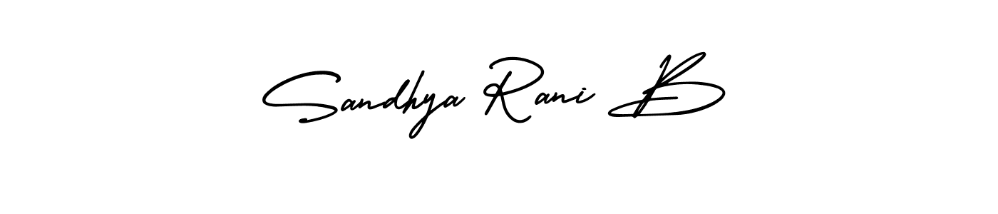 How to make Sandhya Rani B signature? AmerikaSignatureDemo-Regular is a professional autograph style. Create handwritten signature for Sandhya Rani B name. Sandhya Rani B signature style 3 images and pictures png