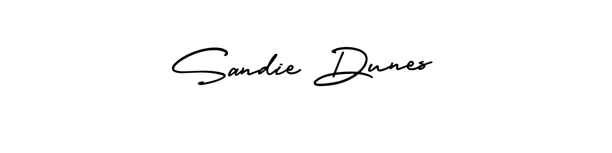 How to make Sandie Dunes name signature. Use AmerikaSignatureDemo-Regular style for creating short signs online. This is the latest handwritten sign. Sandie Dunes signature style 3 images and pictures png