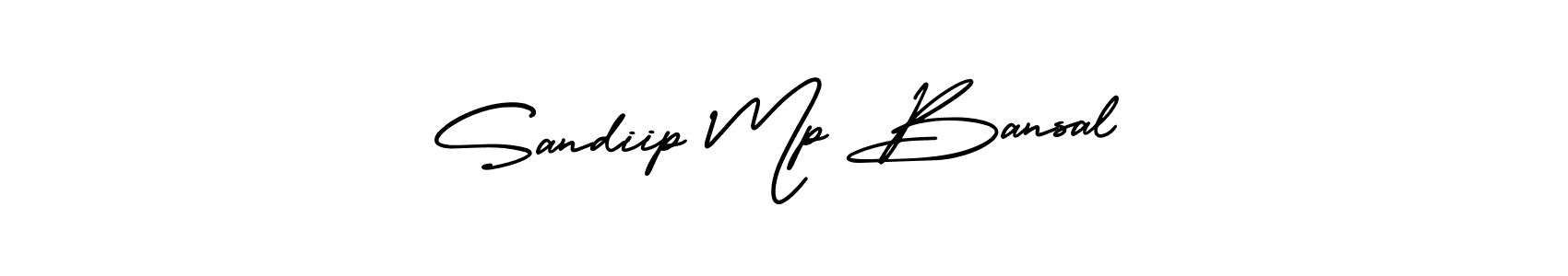 This is the best signature style for the Sandiip Mp Bansal name. Also you like these signature font (AmerikaSignatureDemo-Regular). Mix name signature. Sandiip Mp Bansal signature style 3 images and pictures png