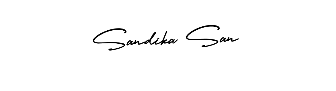 Check out images of Autograph of Sandika San name. Actor Sandika San Signature Style. AmerikaSignatureDemo-Regular is a professional sign style online. Sandika San signature style 3 images and pictures png