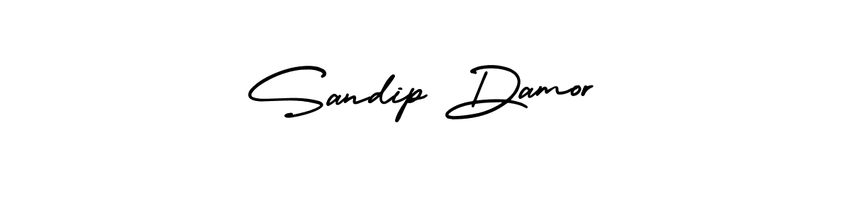 How to make Sandip Damor name signature. Use AmerikaSignatureDemo-Regular style for creating short signs online. This is the latest handwritten sign. Sandip Damor signature style 3 images and pictures png