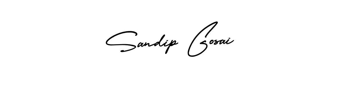 Make a beautiful signature design for name Sandip Gosai. With this signature (AmerikaSignatureDemo-Regular) style, you can create a handwritten signature for free. Sandip Gosai signature style 3 images and pictures png