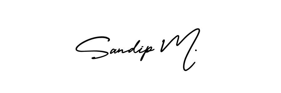 Make a beautiful signature design for name Sandip M.. With this signature (AmerikaSignatureDemo-Regular) style, you can create a handwritten signature for free. Sandip M. signature style 3 images and pictures png