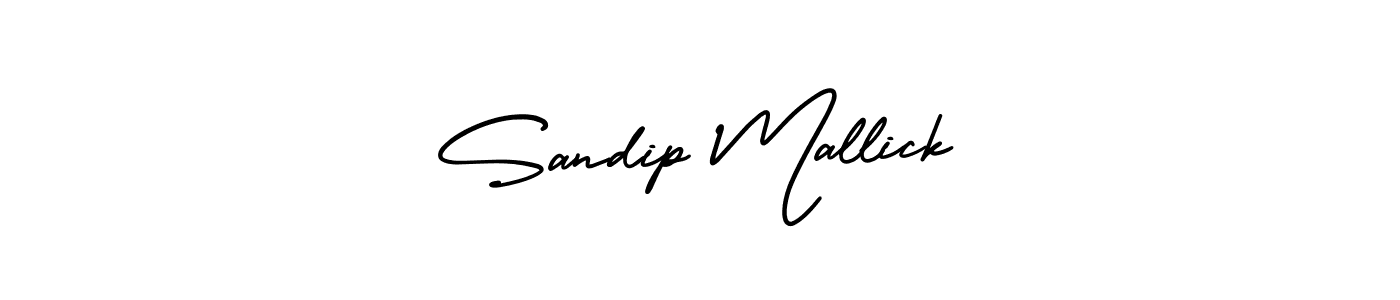 You should practise on your own different ways (AmerikaSignatureDemo-Regular) to write your name (Sandip Mallick) in signature. don't let someone else do it for you. Sandip Mallick signature style 3 images and pictures png