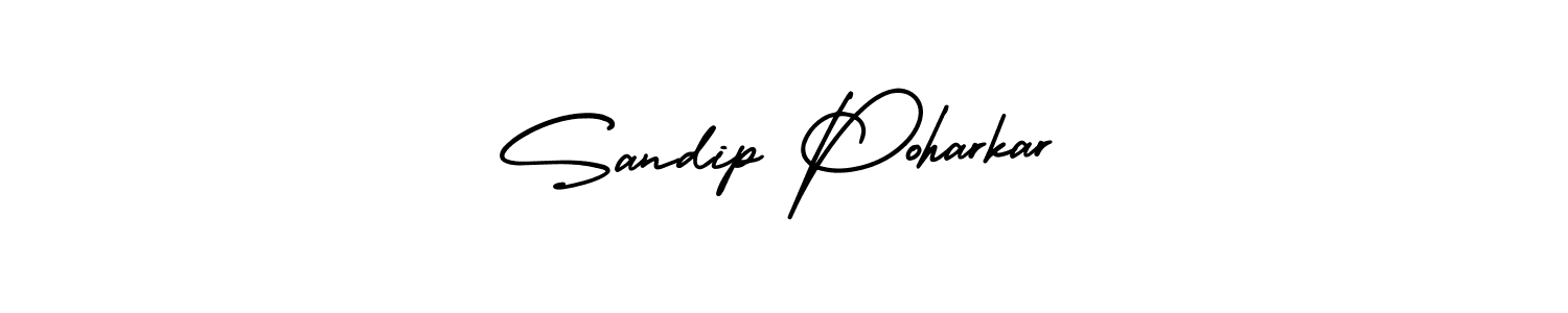 How to make Sandip Poharkar name signature. Use AmerikaSignatureDemo-Regular style for creating short signs online. This is the latest handwritten sign. Sandip Poharkar signature style 3 images and pictures png