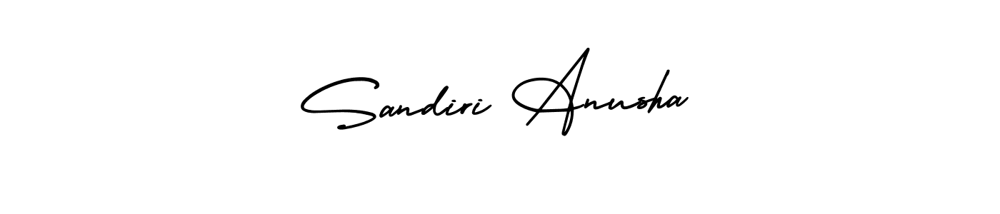 if you are searching for the best signature style for your name Sandiri Anusha. so please give up your signature search. here we have designed multiple signature styles  using AmerikaSignatureDemo-Regular. Sandiri Anusha signature style 3 images and pictures png