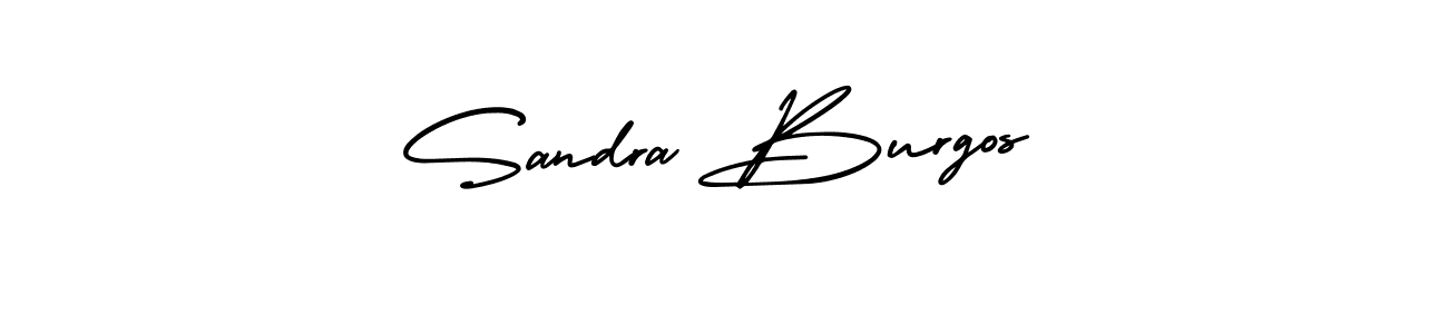 You should practise on your own different ways (AmerikaSignatureDemo-Regular) to write your name (Sandra Burgos) in signature. don't let someone else do it for you. Sandra Burgos signature style 3 images and pictures png