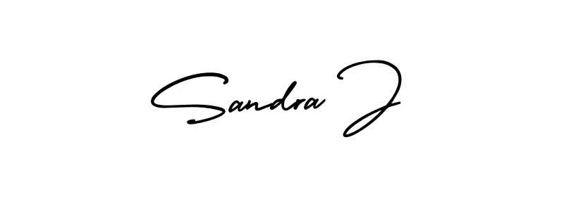 How to make Sandra J name signature. Use AmerikaSignatureDemo-Regular style for creating short signs online. This is the latest handwritten sign. Sandra J signature style 3 images and pictures png