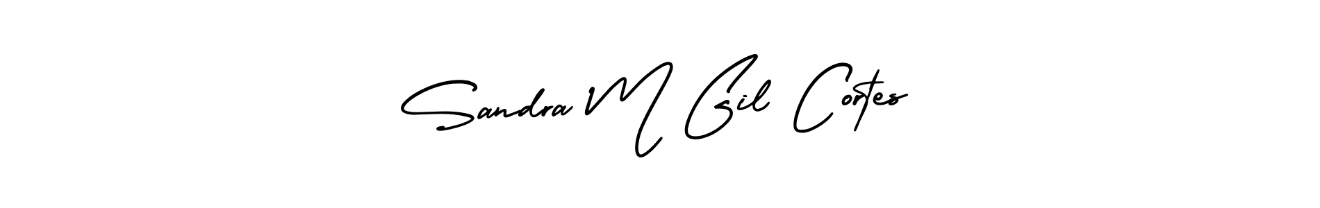 How to make Sandra M Gil Cortes name signature. Use AmerikaSignatureDemo-Regular style for creating short signs online. This is the latest handwritten sign. Sandra M Gil Cortes signature style 3 images and pictures png