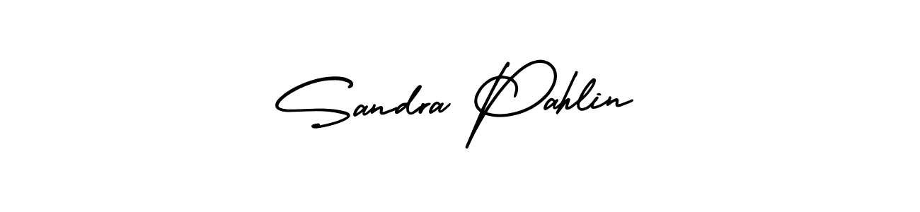 You should practise on your own different ways (AmerikaSignatureDemo-Regular) to write your name (Sandra Pahlin) in signature. don't let someone else do it for you. Sandra Pahlin signature style 3 images and pictures png