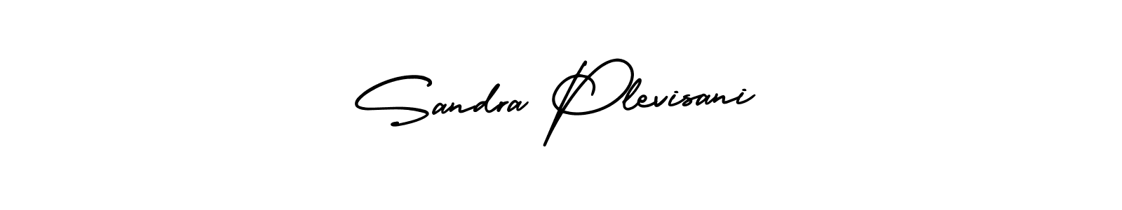 You should practise on your own different ways (AmerikaSignatureDemo-Regular) to write your name (Sandra Plevisani) in signature. don't let someone else do it for you. Sandra Plevisani signature style 3 images and pictures png