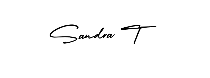 How to make Sandra T name signature. Use AmerikaSignatureDemo-Regular style for creating short signs online. This is the latest handwritten sign. Sandra T signature style 3 images and pictures png