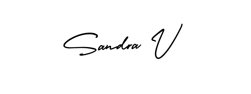 Make a beautiful signature design for name Sandra V. With this signature (AmerikaSignatureDemo-Regular) style, you can create a handwritten signature for free. Sandra V signature style 3 images and pictures png