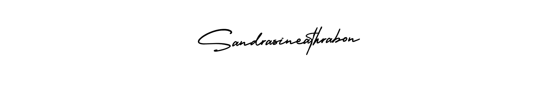 The best way (AmerikaSignatureDemo-Regular) to make a short signature is to pick only two or three words in your name. The name Sandrasineathrabon include a total of six letters. For converting this name. Sandrasineathrabon signature style 3 images and pictures png