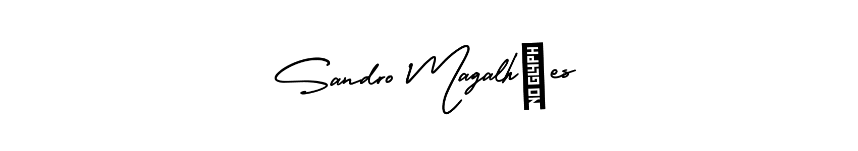 Use a signature maker to create a handwritten signature online. With this signature software, you can design (AmerikaSignatureDemo-Regular) your own signature for name Sandro Magalhães. Sandro Magalhães signature style 3 images and pictures png