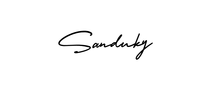 How to make Sanduky signature? AmerikaSignatureDemo-Regular is a professional autograph style. Create handwritten signature for Sanduky name. Sanduky signature style 3 images and pictures png