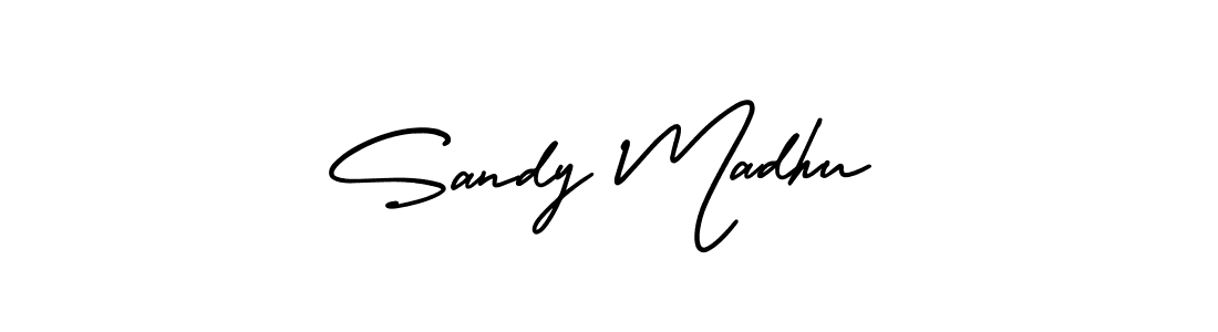 Make a short Sandy Madhu signature style. Manage your documents anywhere anytime using AmerikaSignatureDemo-Regular. Create and add eSignatures, submit forms, share and send files easily. Sandy Madhu signature style 3 images and pictures png