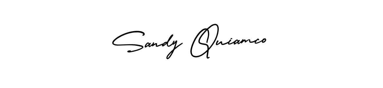 This is the best signature style for the Sandy Quiamco name. Also you like these signature font (AmerikaSignatureDemo-Regular). Mix name signature. Sandy Quiamco signature style 3 images and pictures png
