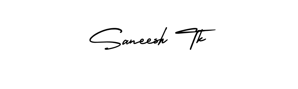 Make a beautiful signature design for name Saneesh Tk. With this signature (AmerikaSignatureDemo-Regular) style, you can create a handwritten signature for free. Saneesh Tk signature style 3 images and pictures png