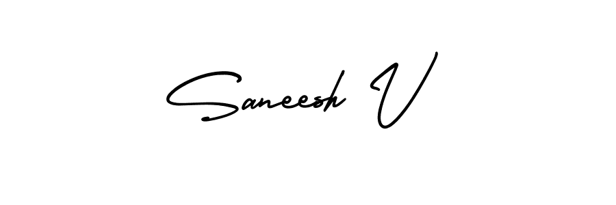 Similarly AmerikaSignatureDemo-Regular is the best handwritten signature design. Signature creator online .You can use it as an online autograph creator for name Saneesh V. Saneesh V signature style 3 images and pictures png