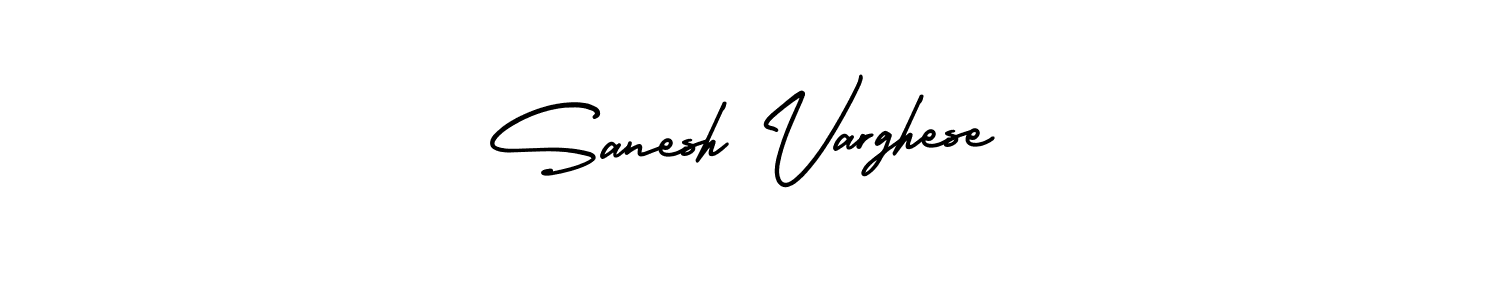 Create a beautiful signature design for name Sanesh Varghese. With this signature (AmerikaSignatureDemo-Regular) fonts, you can make a handwritten signature for free. Sanesh Varghese signature style 3 images and pictures png