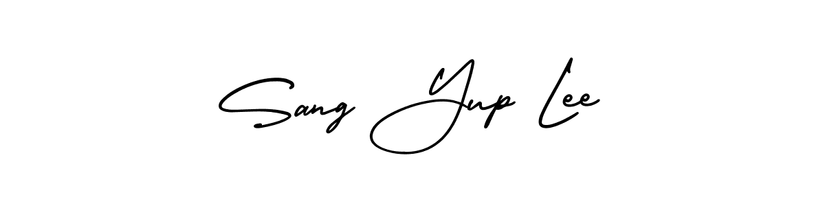This is the best signature style for the Sang Yup Lee name. Also you like these signature font (AmerikaSignatureDemo-Regular). Mix name signature. Sang Yup Lee signature style 3 images and pictures png