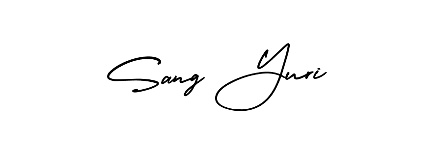 How to make Sang Yuri name signature. Use AmerikaSignatureDemo-Regular style for creating short signs online. This is the latest handwritten sign. Sang Yuri signature style 3 images and pictures png
