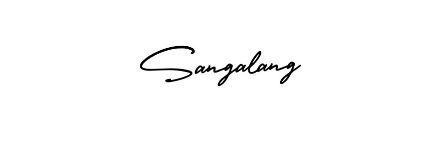 You should practise on your own different ways (AmerikaSignatureDemo-Regular) to write your name (Sangalang) in signature. don't let someone else do it for you. Sangalang signature style 3 images and pictures png