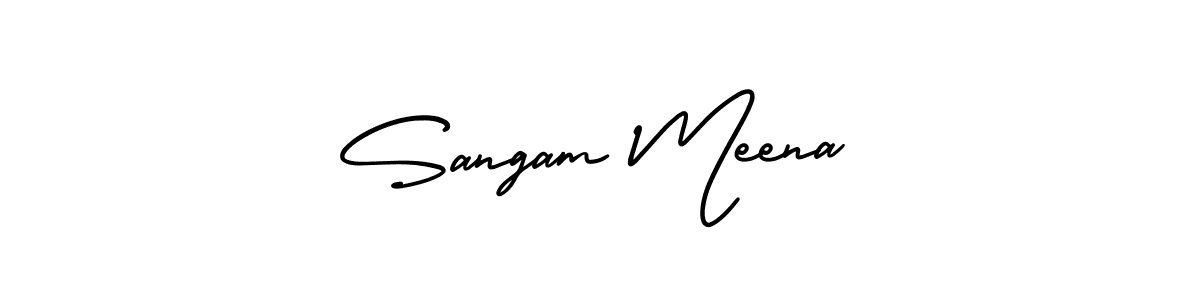 Similarly AmerikaSignatureDemo-Regular is the best handwritten signature design. Signature creator online .You can use it as an online autograph creator for name Sangam Meena. Sangam Meena signature style 3 images and pictures png