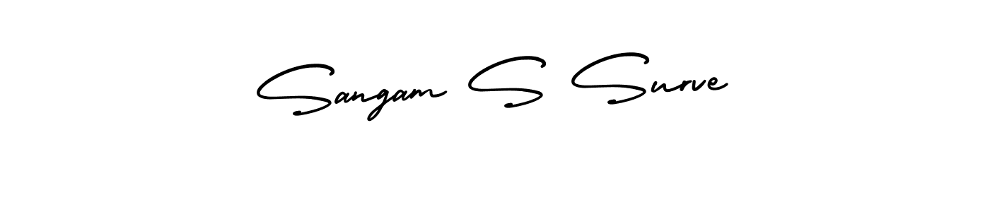 if you are searching for the best signature style for your name Sangam S Surve. so please give up your signature search. here we have designed multiple signature styles  using AmerikaSignatureDemo-Regular. Sangam S Surve signature style 3 images and pictures png