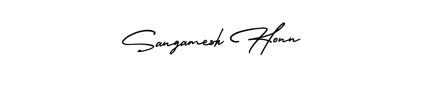 Make a beautiful signature design for name Sangamesh Honn. With this signature (AmerikaSignatureDemo-Regular) style, you can create a handwritten signature for free. Sangamesh Honn signature style 3 images and pictures png