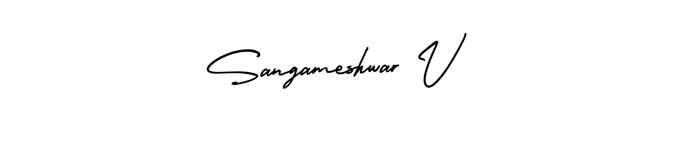 Create a beautiful signature design for name Sangameshwar V. With this signature (AmerikaSignatureDemo-Regular) fonts, you can make a handwritten signature for free. Sangameshwar V signature style 3 images and pictures png